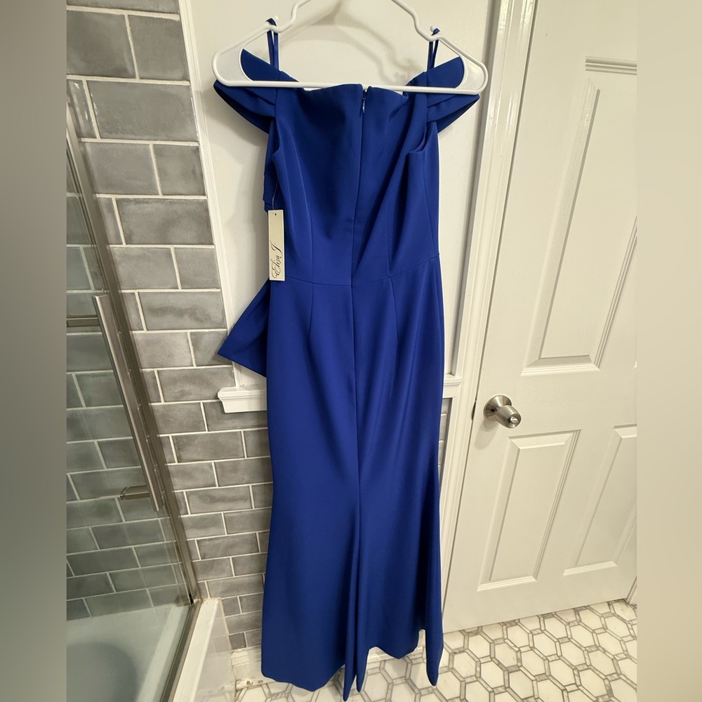 Eliza J NEW WITH TAGS Royal Blue Off-Shoulder Gown - Size 0 - Picture 3 of 8